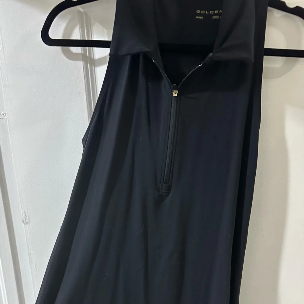 Aritzia Women's Black Zip-Up collar tennis dress - Picture 2 of 4